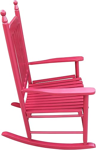 Miniatura 10 de ZJIAH Mecedora de madera con respaldo alto y reposabrazos para uso en interiores y exteriores, mecedora con marco de madera para patio, porche, con