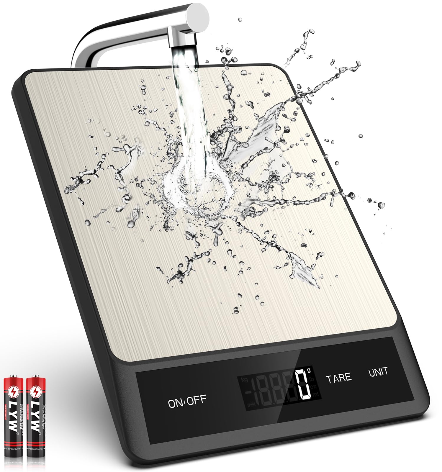 Mik-Nana Food Scale Digital Kitchen Scale with 6 Units Tare Function LCD Display 11lb Stainless Steel Weight Grams