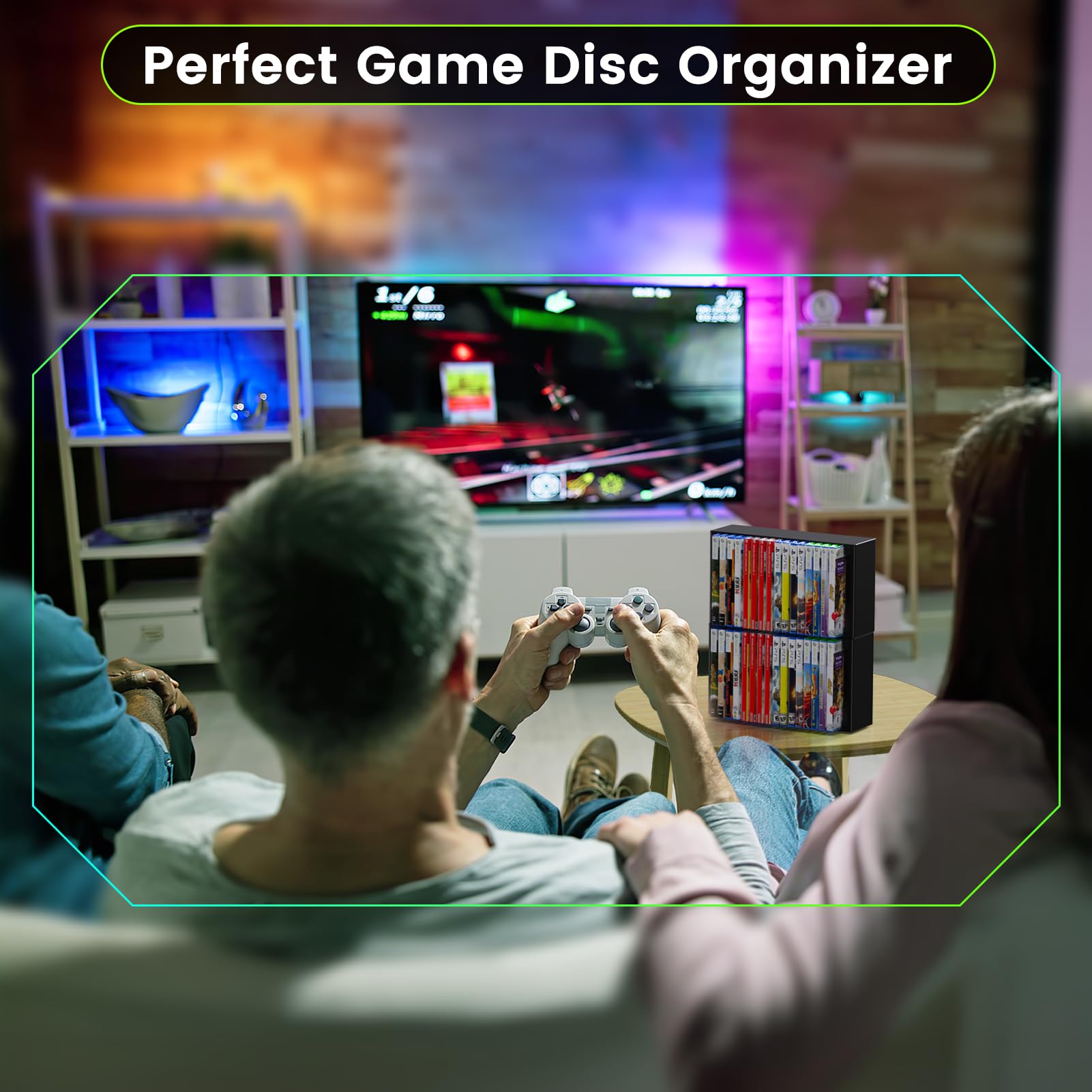 Number-one Game Disc Storage Rack, Universal Game Holder Rack for PS5/PS4/PS3/SW1/SW2/Xbox One/Xbox Series S/X CD with 2 Shelves 32 Storage Slots 8 Nails PS5 Disc Holder for Wall Mount/Desk/Floor - PlayStation 5 - Very Good - Used Accessory - Image 7