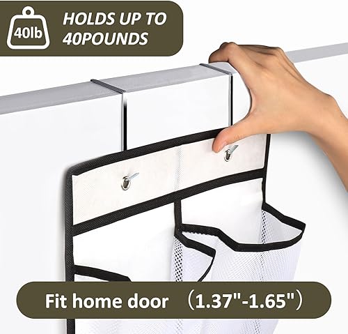 Miniatura 9 de Organizador de zapatos colgante para colgar en la puerta con 12 bolsillos grandes, paquete de 2 unidades