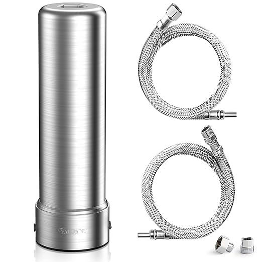 FAURANT Under Sink Water Filter, Stainless Steel Under Counter Water