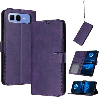 Compatible with Infinix Smart 10 Plus Leather Case,Compatible with Infinix Smart 10 Plus X6725B Case PU Leather Phone Flip Cover Purple