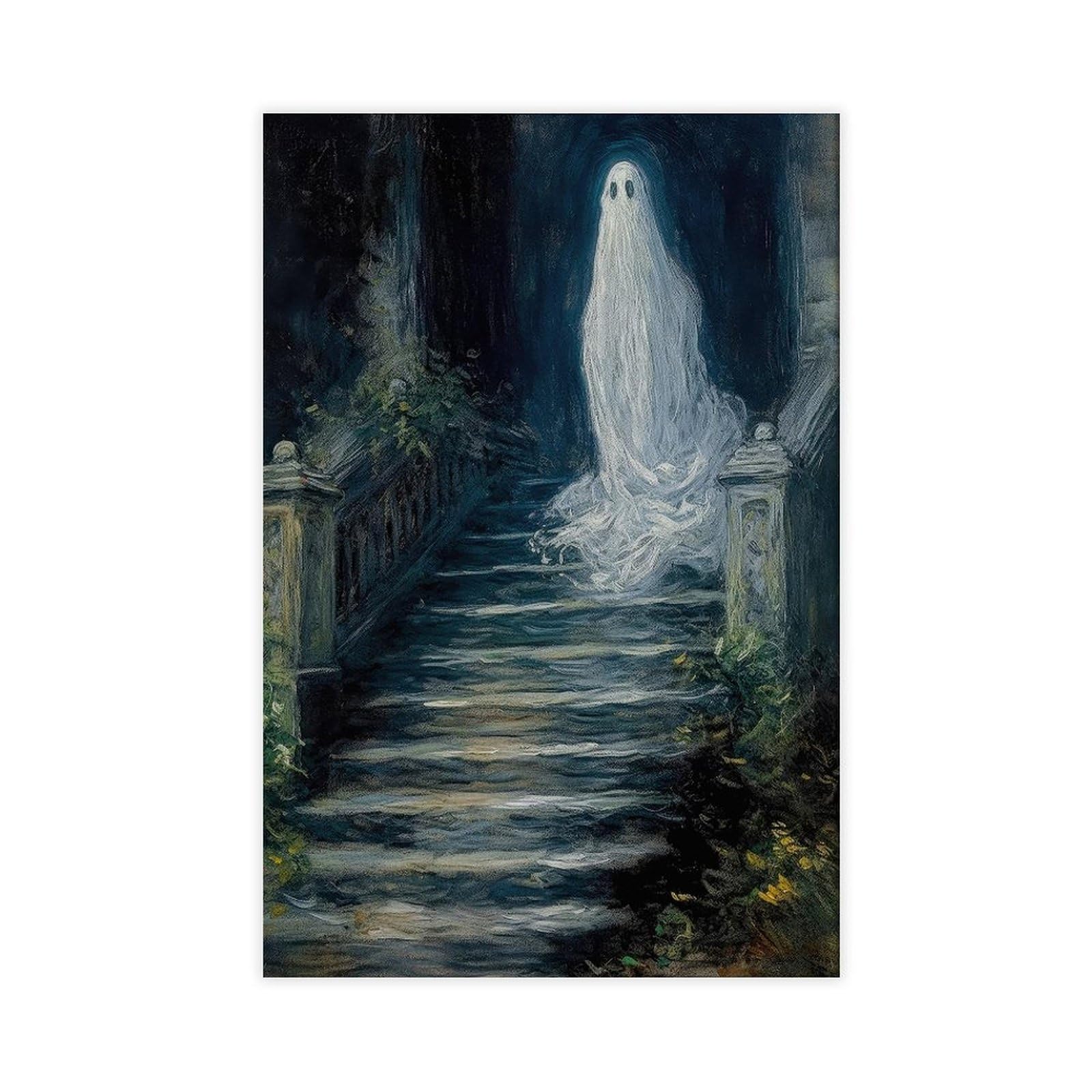 Bareronor Vintage Ghost Canvas Poster Bedroom Decor Landscape Office Room Decor Gift 20" L X 30" W