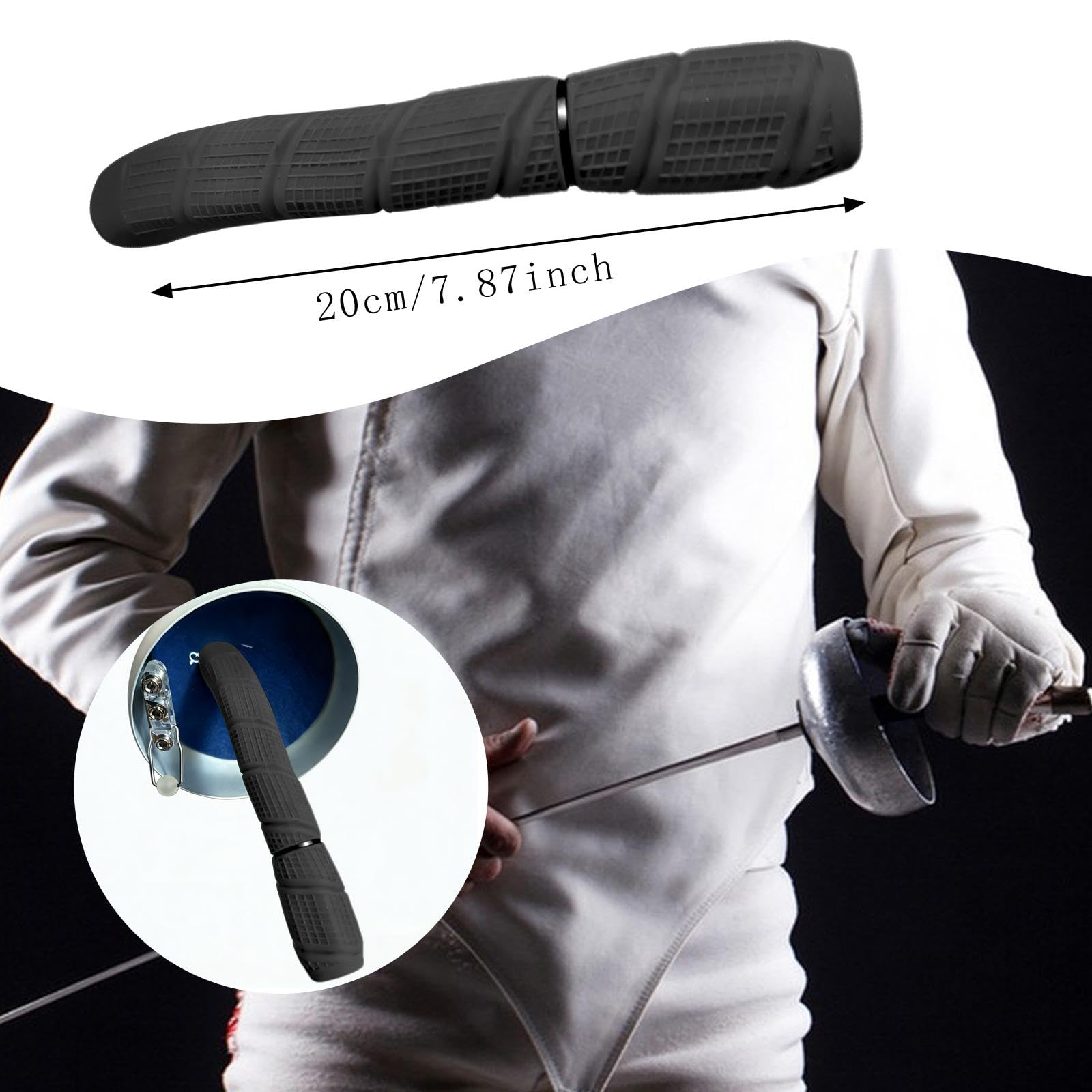 Mango de Recta Ergonómico con Empuñadura de Goma Portátil Y Funcional para Entrenamiento, Competición Y Aficionados.