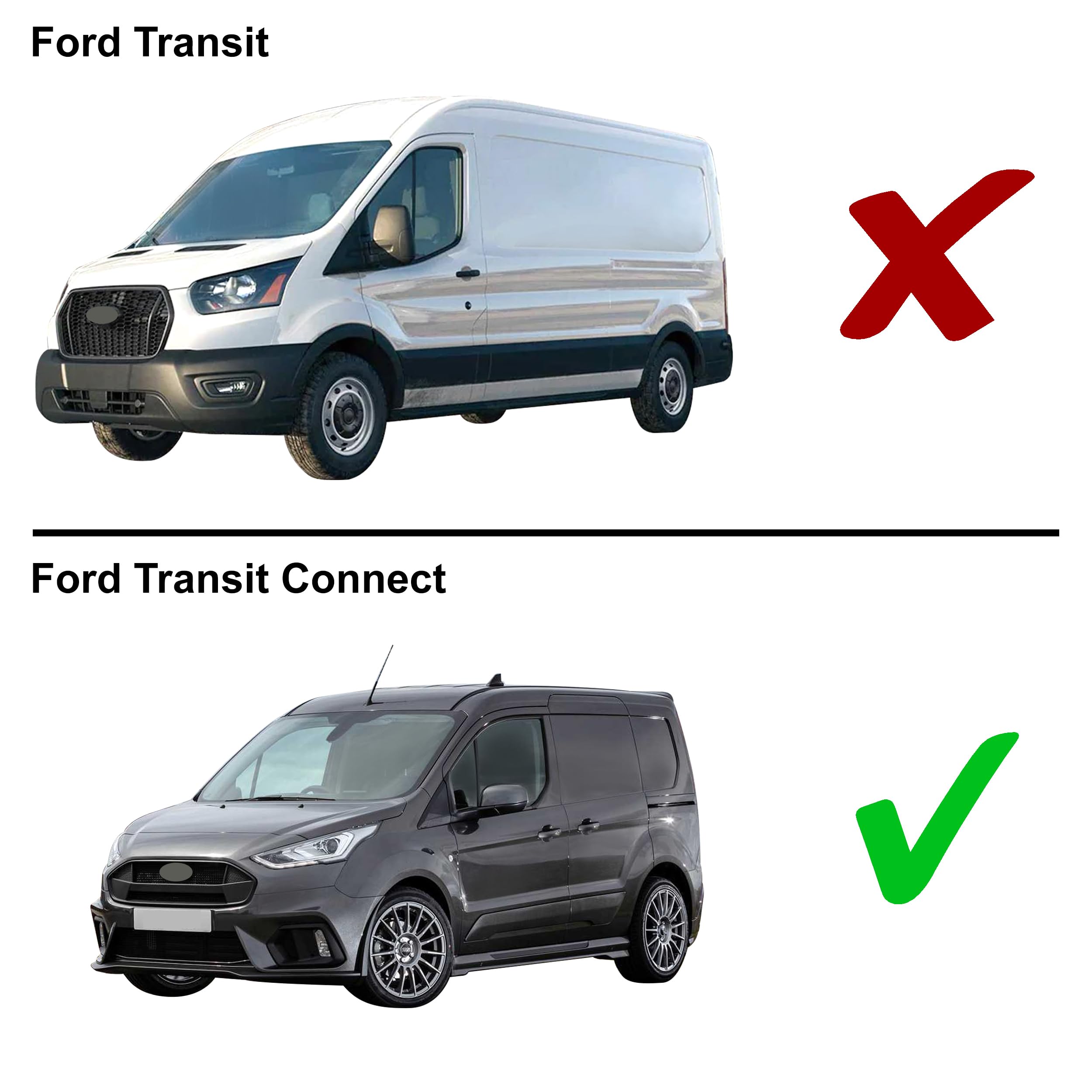 Side Window Front Seat Reflective Sunshade Custom Fit for 2014 2015 2016 2017 2018 2019 2020 2021 2022 2023 Ford Transit Connect (NOT FOR FULL-SIZE TRANSIT) XL XLT Passenger Wagon Cargo Minivan (2pcs)