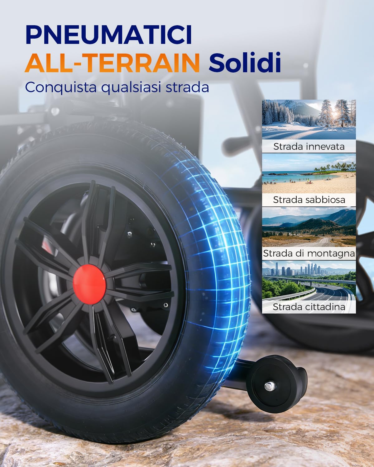 Homyking carrozzina per disabili, sedia a rotelle pieghevole leggera, sedia a rotelle elettrica, monopattini elettrici, scooter elettrico adulti senza patente, Durata di 25 km Motore di 500W