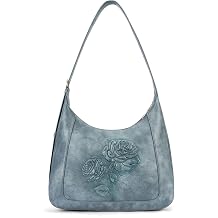 Shoulder Bag for Women, Small Embossed Vegan Leather Hobo Purse