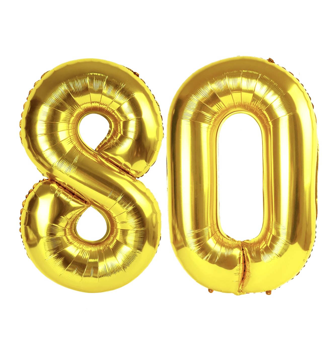 Gold Number 80 Balloon 40 inch, 80 Number Balloons, 80th Gold Birthday Decorations, 80 Year Old Women Men Golden Party Supplies