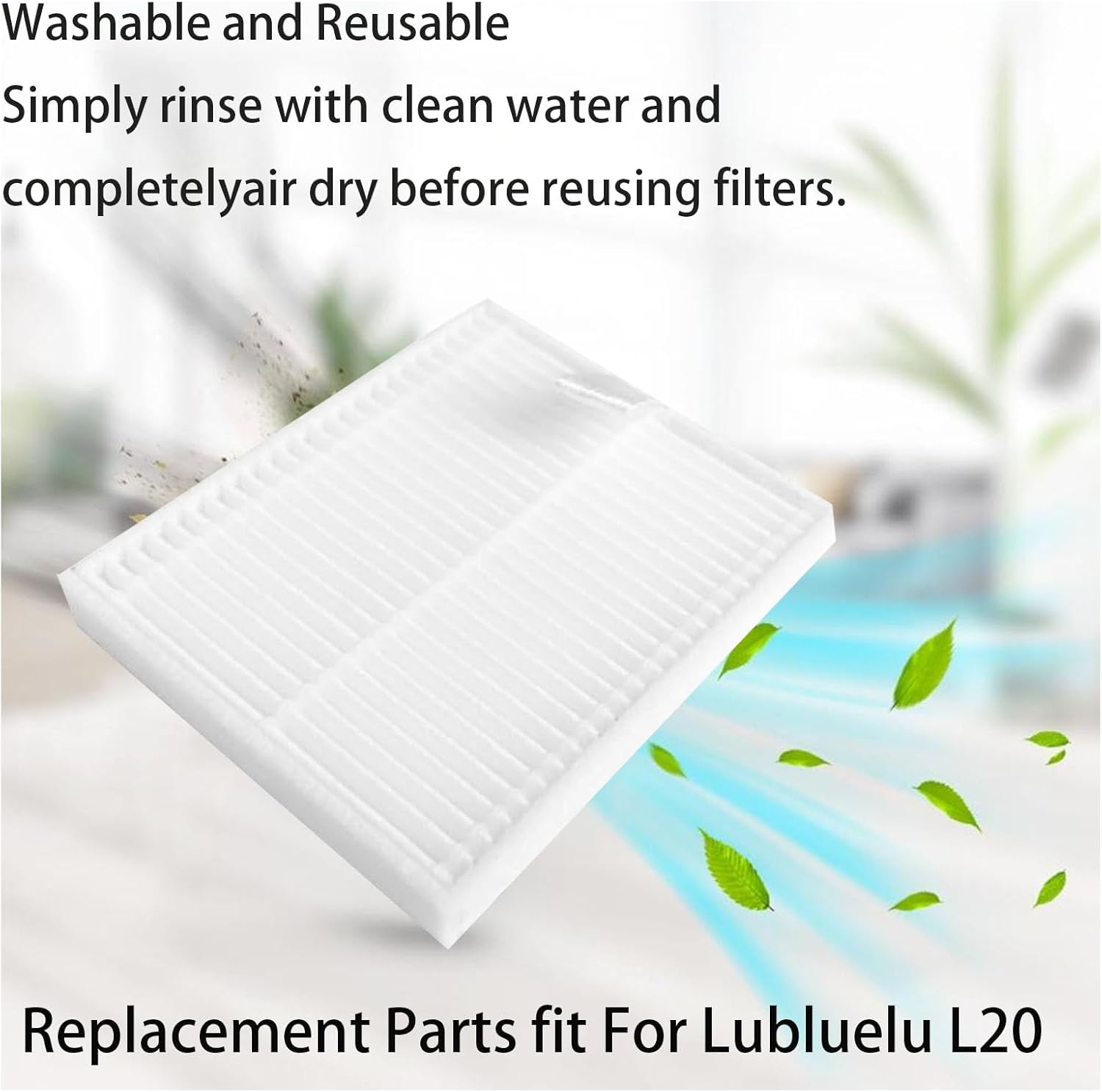 A single HEPA filter with air flowing through it, illustrating its filtration capability.