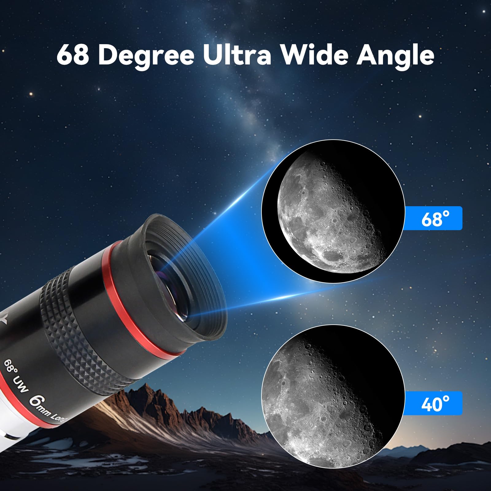 SVBONY Telescopio oculare ultra grandangolare da 68 gradi da 6 mm e SV188P 90 gradi Dielettrico a stella diagonale, 3,2 cm, accessori per telescopi astronomici visivi