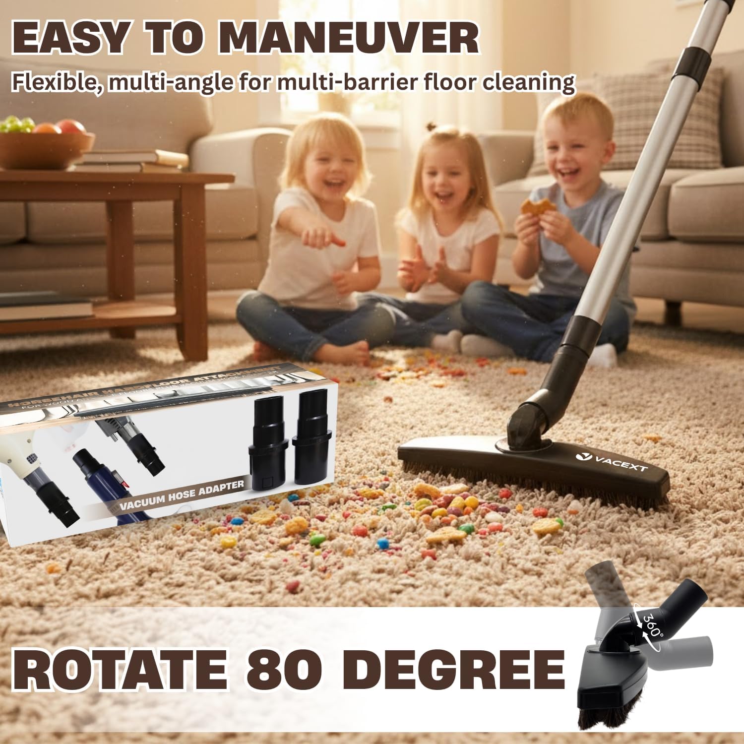 Round Horse Hair Dusting Brush & Hard Floor Attachment for Shark Vacuum Accessories & Attachments Compatible with Shark Rotator NV360 NV350 NV500 NV501 HV300 HV301 HV322 HV371 HV372