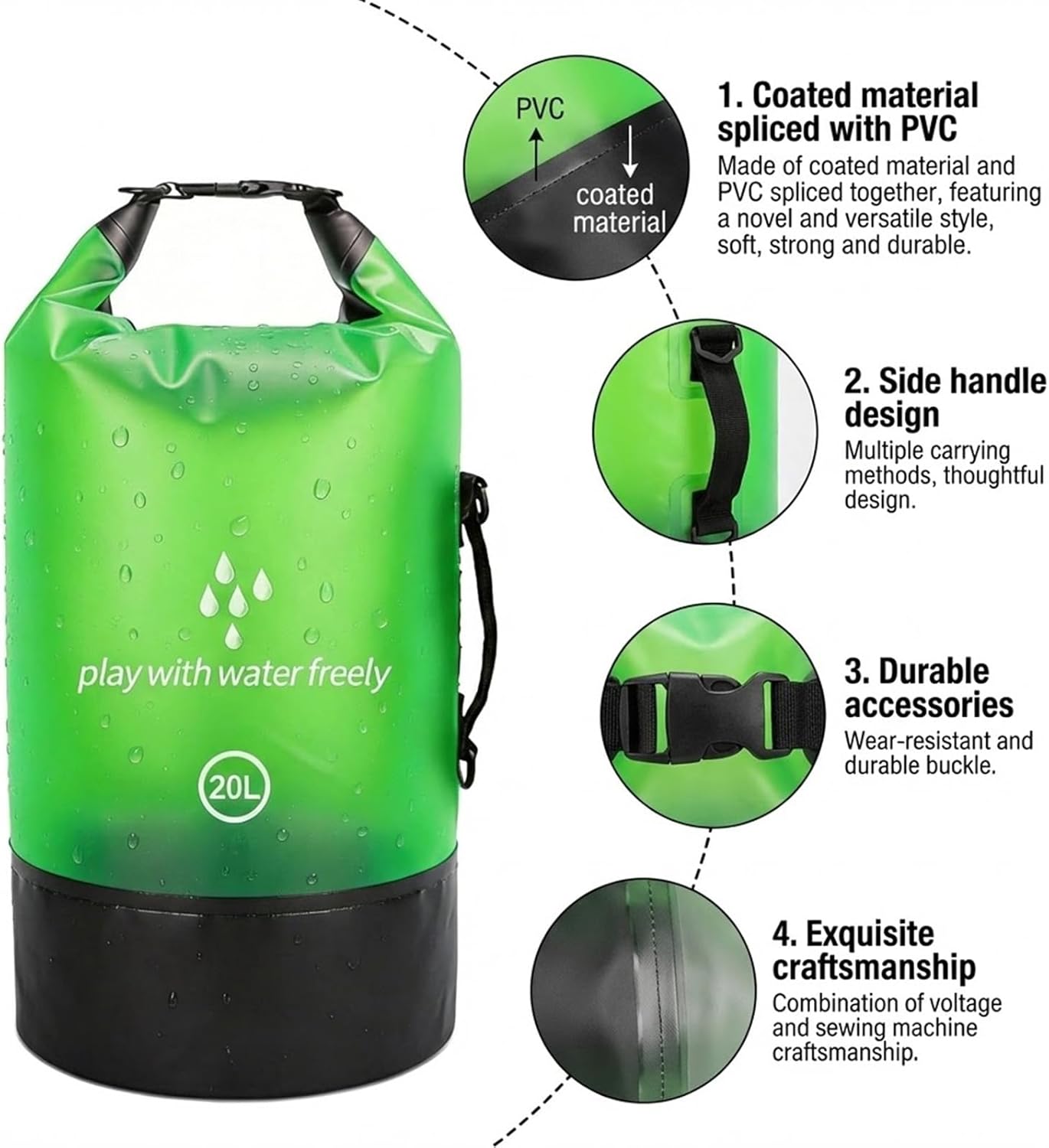 Waterproof Dry Bag for Women Men,5L/10L/20L Roll Top Lightweight small Storage Bags Backpack for Kayaking,Floating,Boating,Camping,Paddle board,rafting,Hiking and Beach Accessories - Image 6