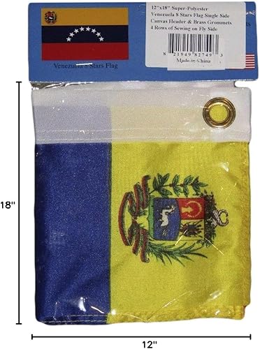 Miniatura 4 de Trade Winds 12 x 18 pulgadas, 12 x 18 pulgadas, con ojales de bandera de país de Venezuela de 8 estrellas para motocicleta, barcos y motocicletas,