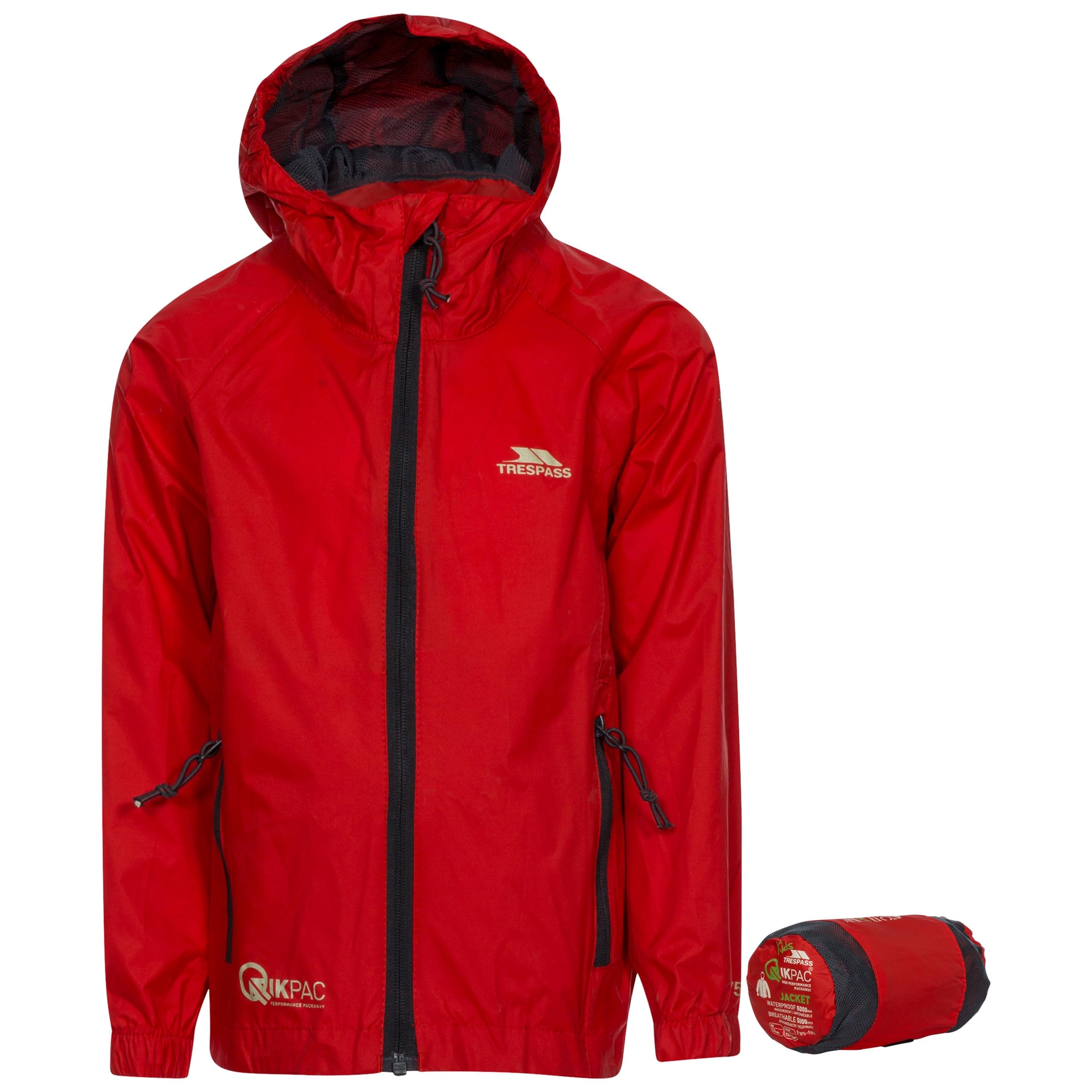 Qikpac Kids Waterproof Breathable Jacket Boys Girls School Raincoat