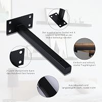 Tesyeux 4 db Fali Konzol Tartó 30 kg Terhelhetőség Rozsdamentes Acél 20 cm 3