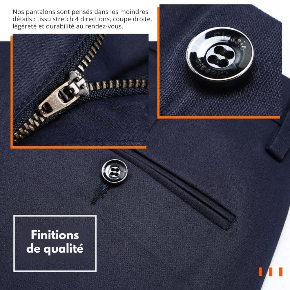 MEIION Chino Confort+ – Ne Serre Pas, ne se froisse Pas Pantalon de Costume Homme Élastique Slim Fit Classique Couleur Unie pour Un Style Business Élégant et Confortable