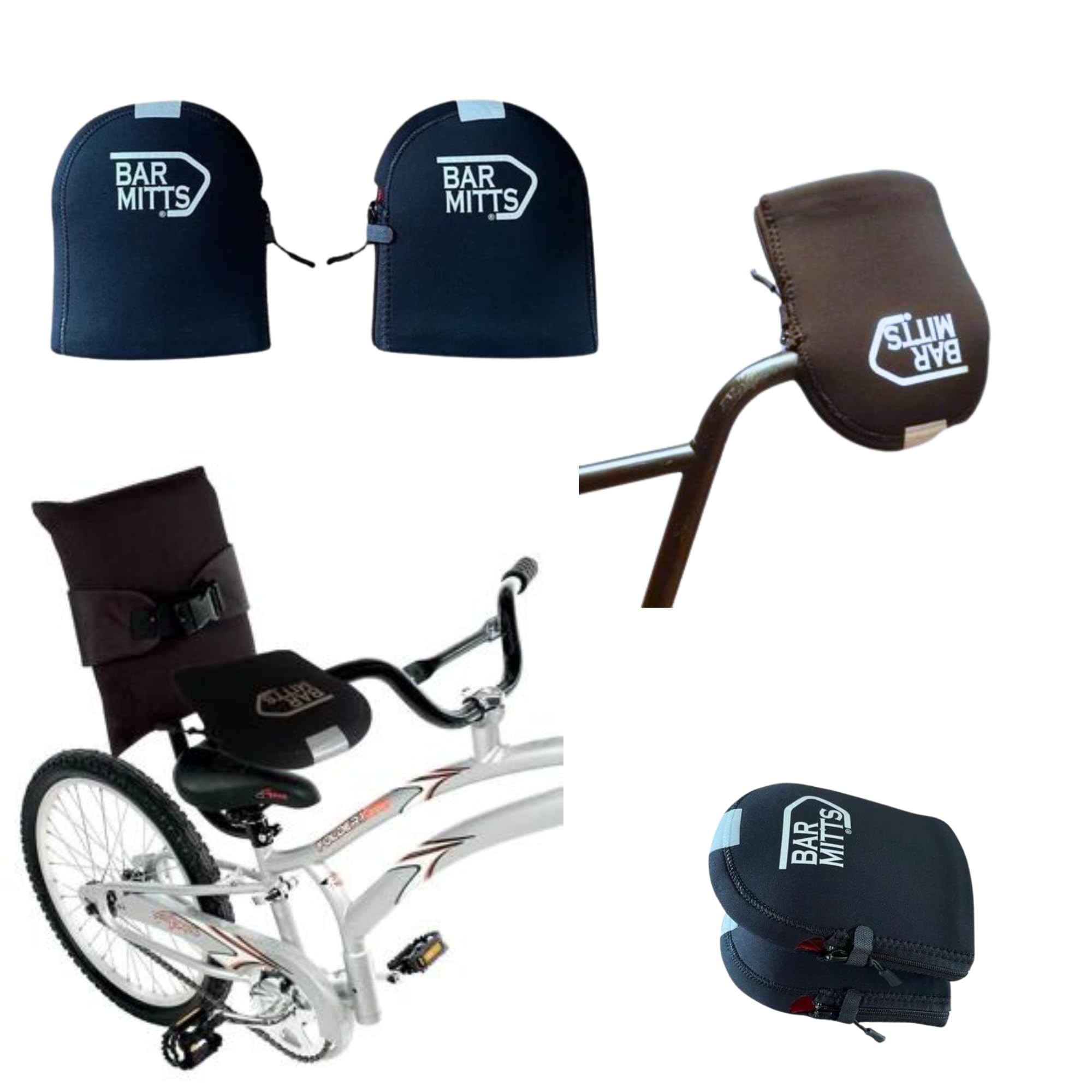 Amazon.com : Bar Mitts Kids Attachable Black Cold Weather Bicycle