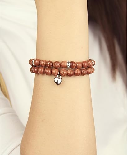 Miniatura 6 de Healing Bracelets for Women - Goldstone Bracelet - Healing Prayers Crystal Bracelet, 8mm Natural Stone Anti Anxiety Stress Relief Yoga Beads Get