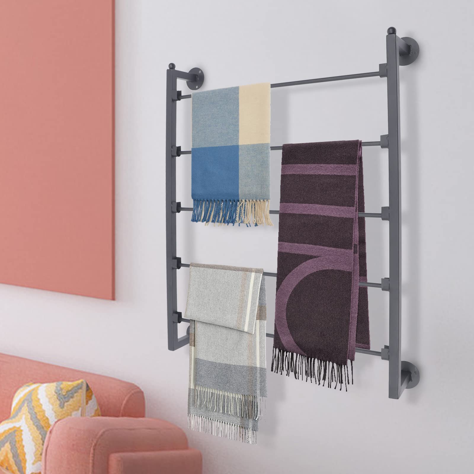 TemoGoda 6-Tier  Blanket Ladder,  Wall-Leaning