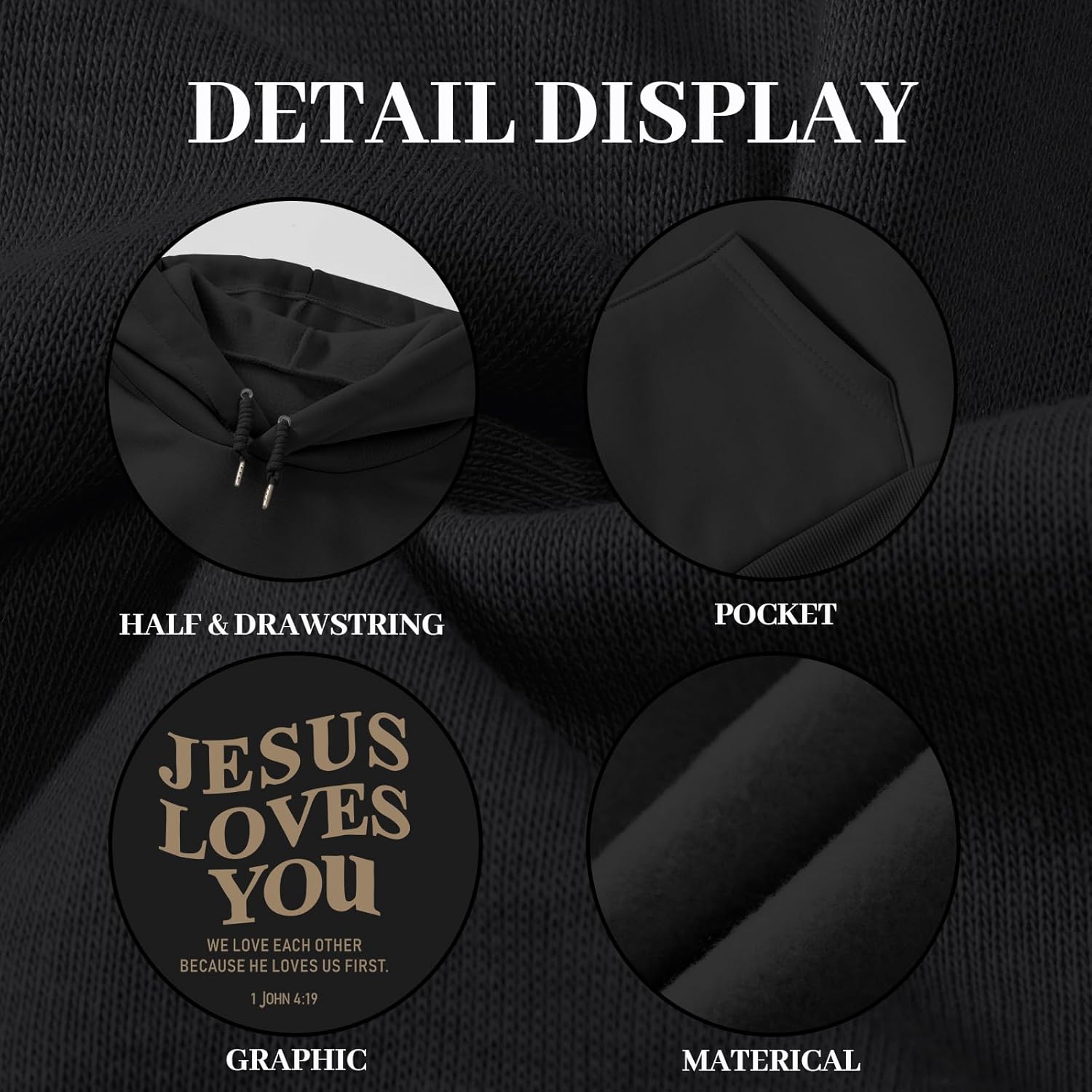 Christian Jesus Loves You Hoodies for Teen Religious Faith Sweatshirts Bible Verse Graphic Youth Thin Hoodies - Image 7