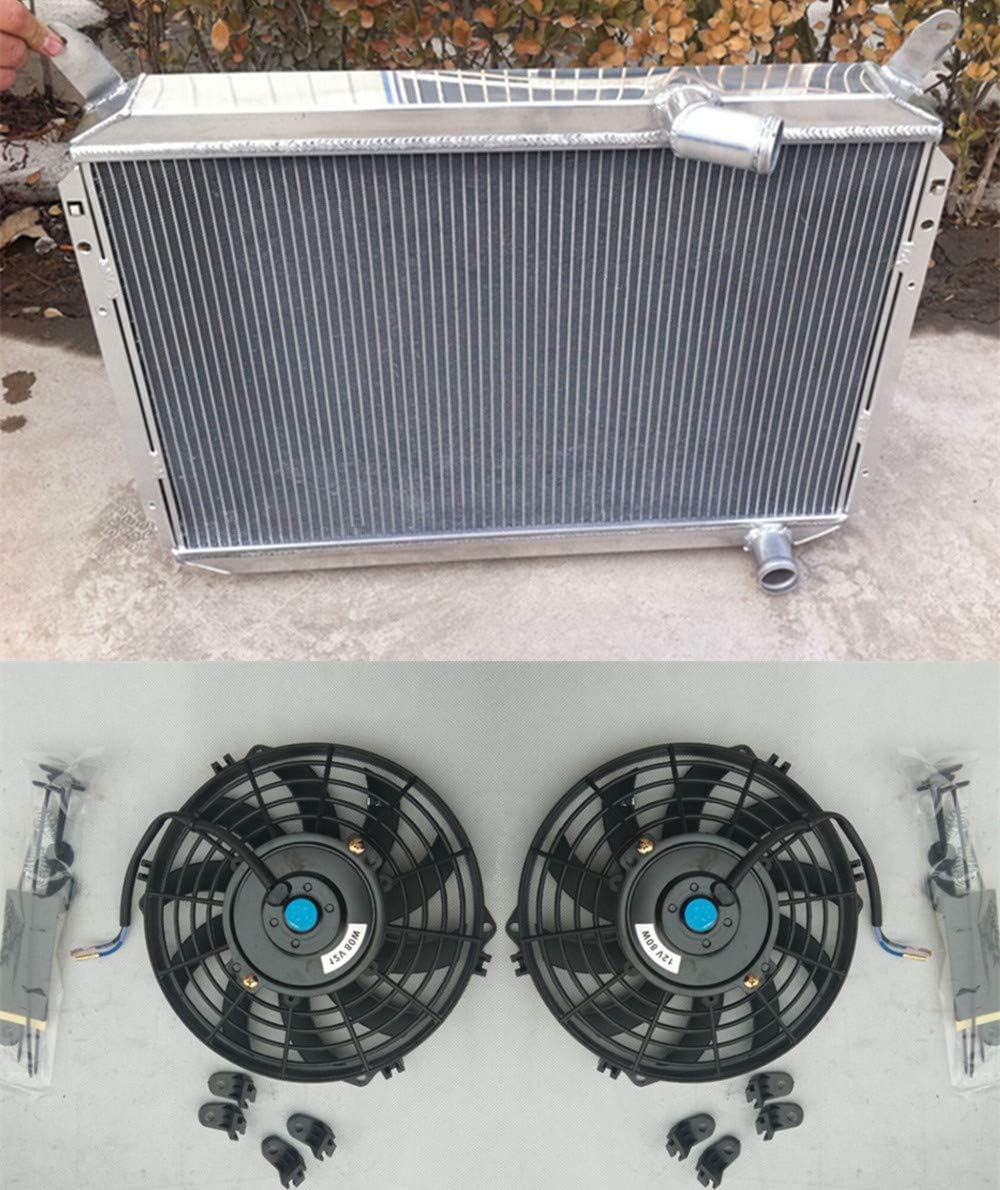 3 Row Aluminum Radiator + Fans for Nissan 300ZX 3.0L V6 1984-1989 1985 86 87 88