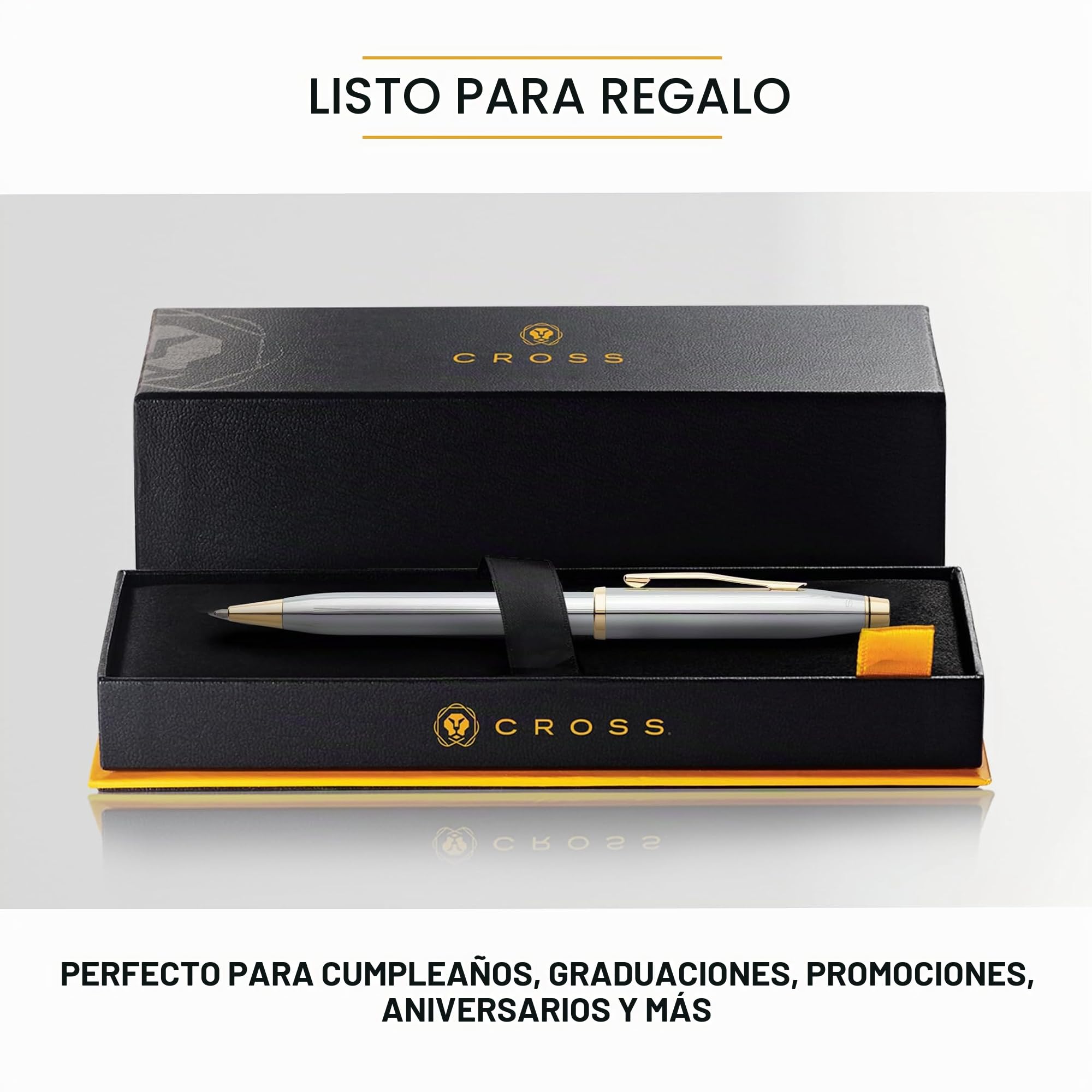 Cruz del siglo II Medallista bolígrafo Chrome con el accesorio de oro Ref 3302WG