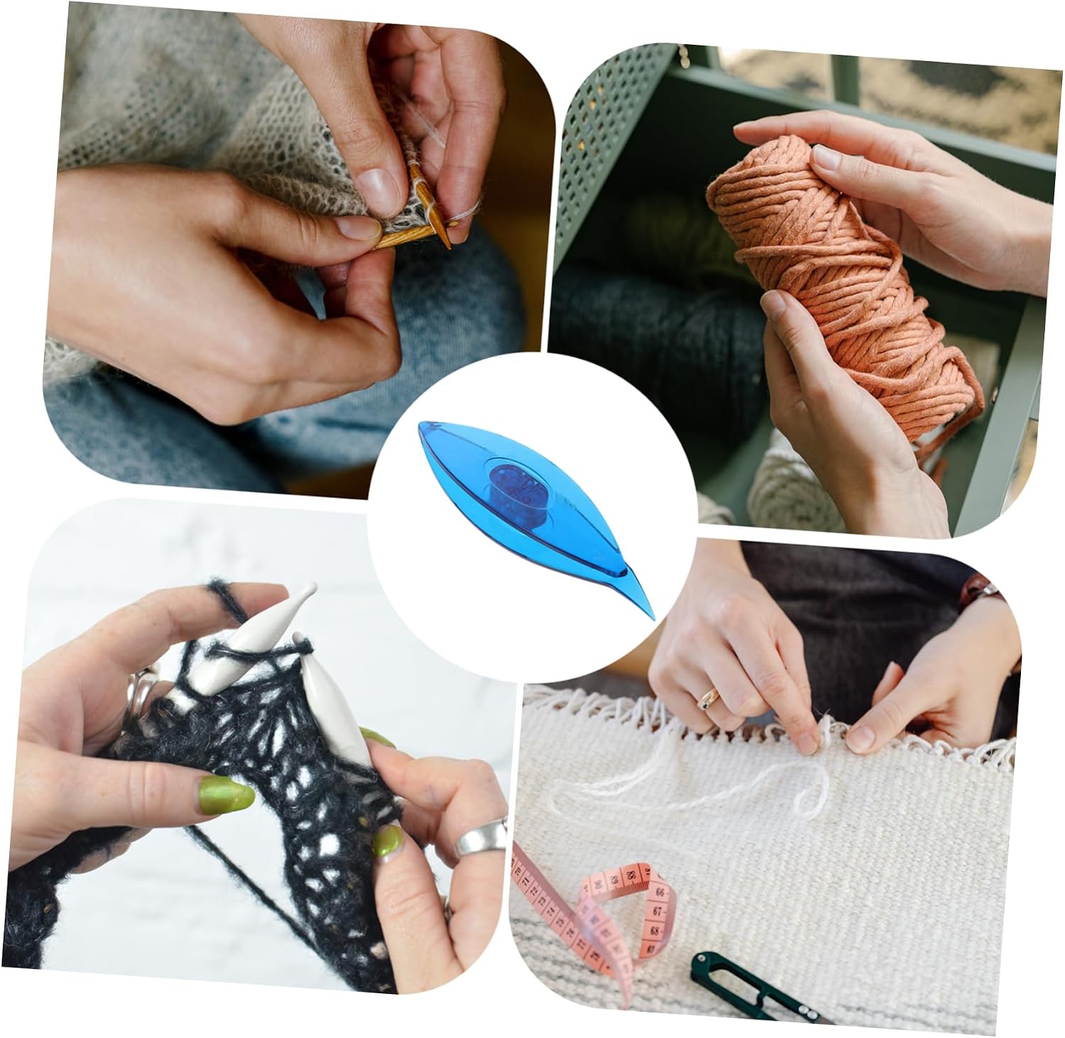 HEALSOPTHY 2pcs Plastic Tatting Shuttle Set for Lace Making DIY Weaving Tools Easy to Use for Beginners for Home Craft Projects