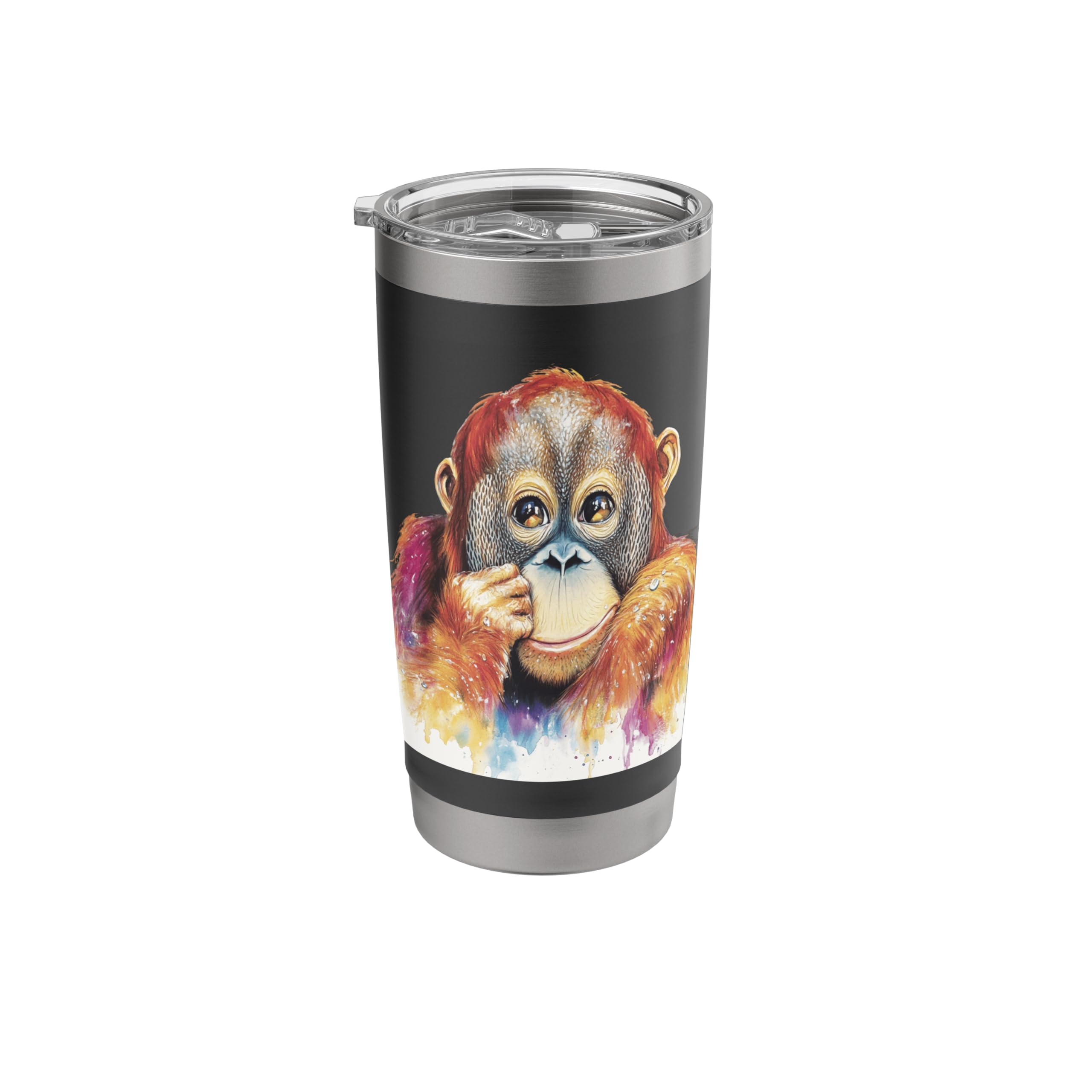 Cute Watercolor Baby Orangutan Wildlife Stainless Steel Insulated Tumbler