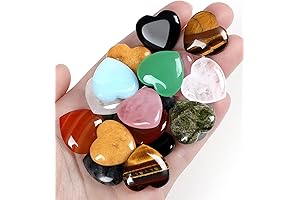 QINJIEJIE Healing Crystals Wholesale Heart Stones (Pack of 10)