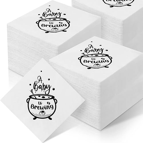 Servilletas de Halloween para baby shower, decoración de baby shower, servilletas de Halloween para baby shower, revelación de género, decoraciones