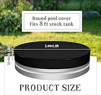 Vista 2 de Tatuo Cubierta redonda de acero de 8 pies para tanque de agua, redonda, resistente al agua, tanque de agua, baño de hielo para bañera fría al aire