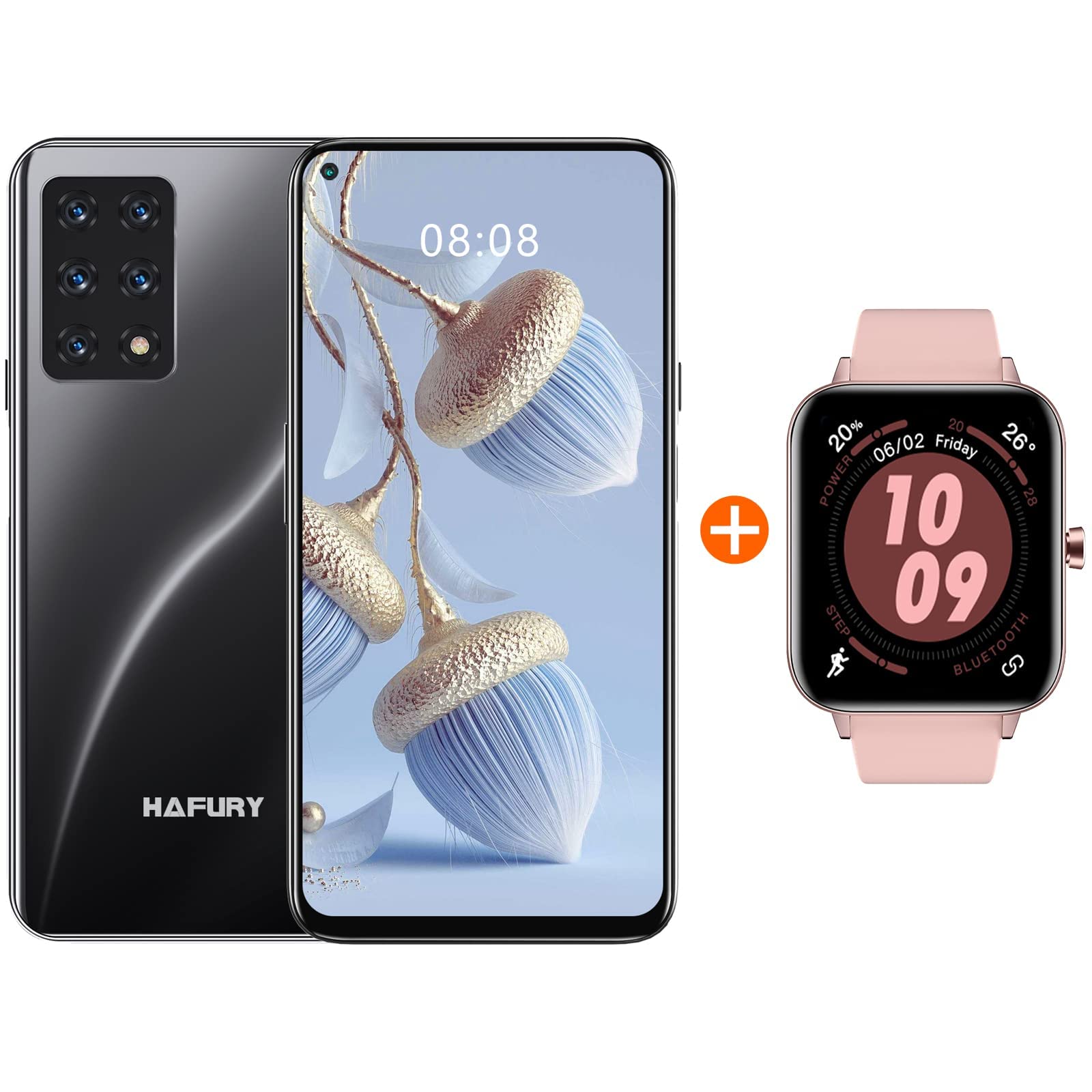 Amazon.com: HAFURY GT20 - Reloj inteligente desbloqueado de 8 GB RAM/128  GB, negro + HAFURY de 1.54 pulgadas para mujer, color rosa : Celulares y  Accesorios