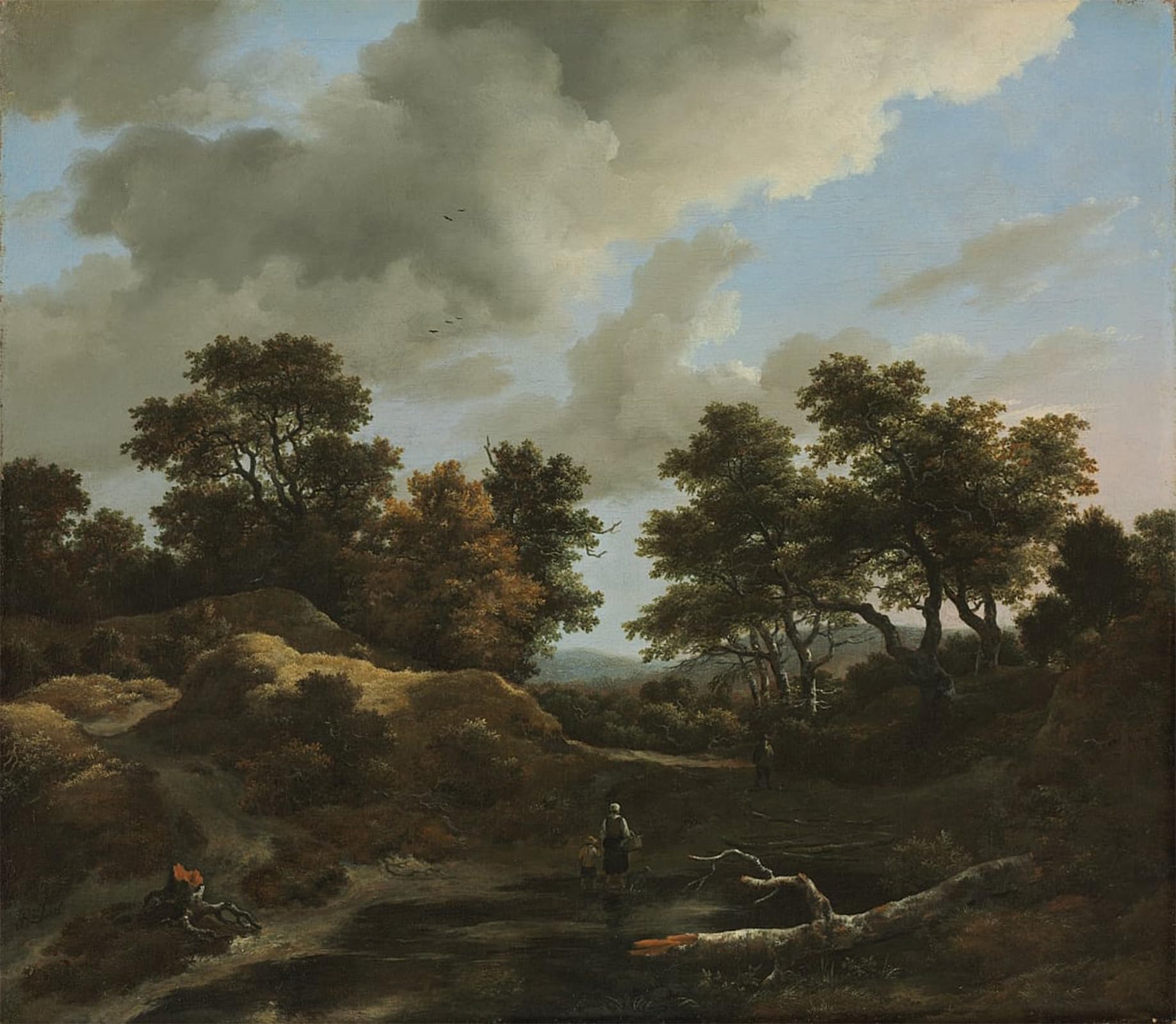 SERENDIPITP Vintage Wall Art Canvas Nordic Poster Canvas Print Picture Wooded and Hilly Landscape by Jacob Van Ruisdael Wall Art Poster for Home Decor 60x90cm