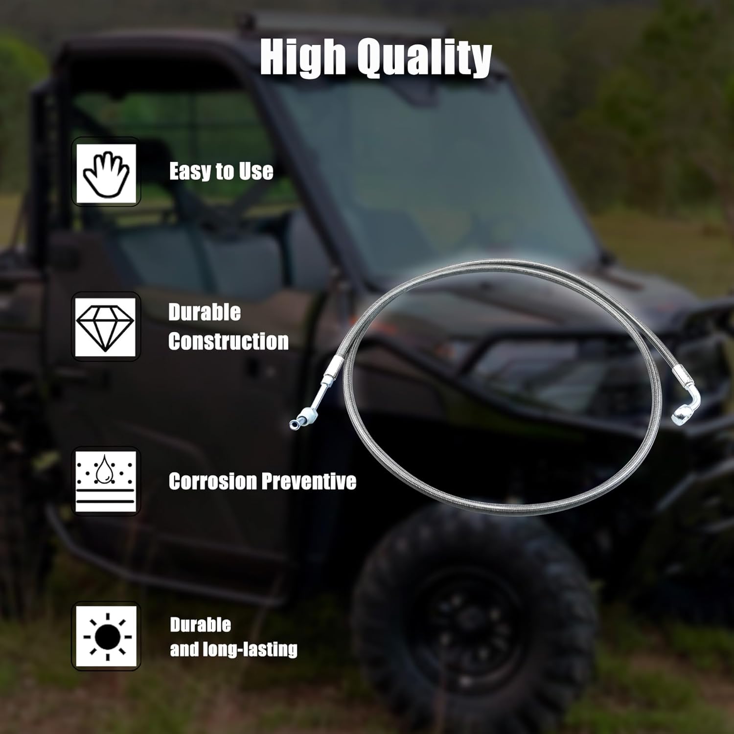 Rear Left Brake Hose Line Fit for Polaris Ranger 900 2013-2019 1000-Crew-XP 2017-2018 1000-XP 2017 Die-sel 1000 2015-2018 570-Full-Size 2015-2016 Replace 1911733