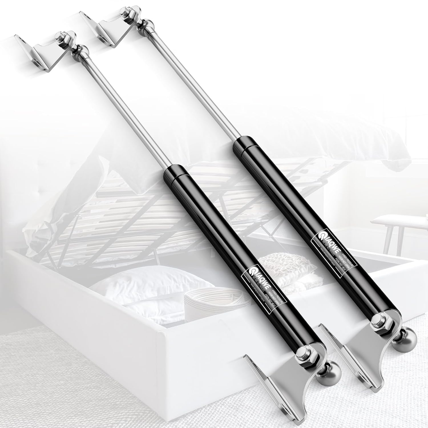 25Inch 200Lbs/890N Gas Struts Springs Shocks Lift Support with L-Type Mounts for Boat Cover RV Bed Storage Heavy Duty Toolbox Lid Trash Bin Cabinet Trap Door Trailer Floor Hatch 2pcs 25 Inch 200 Lbs