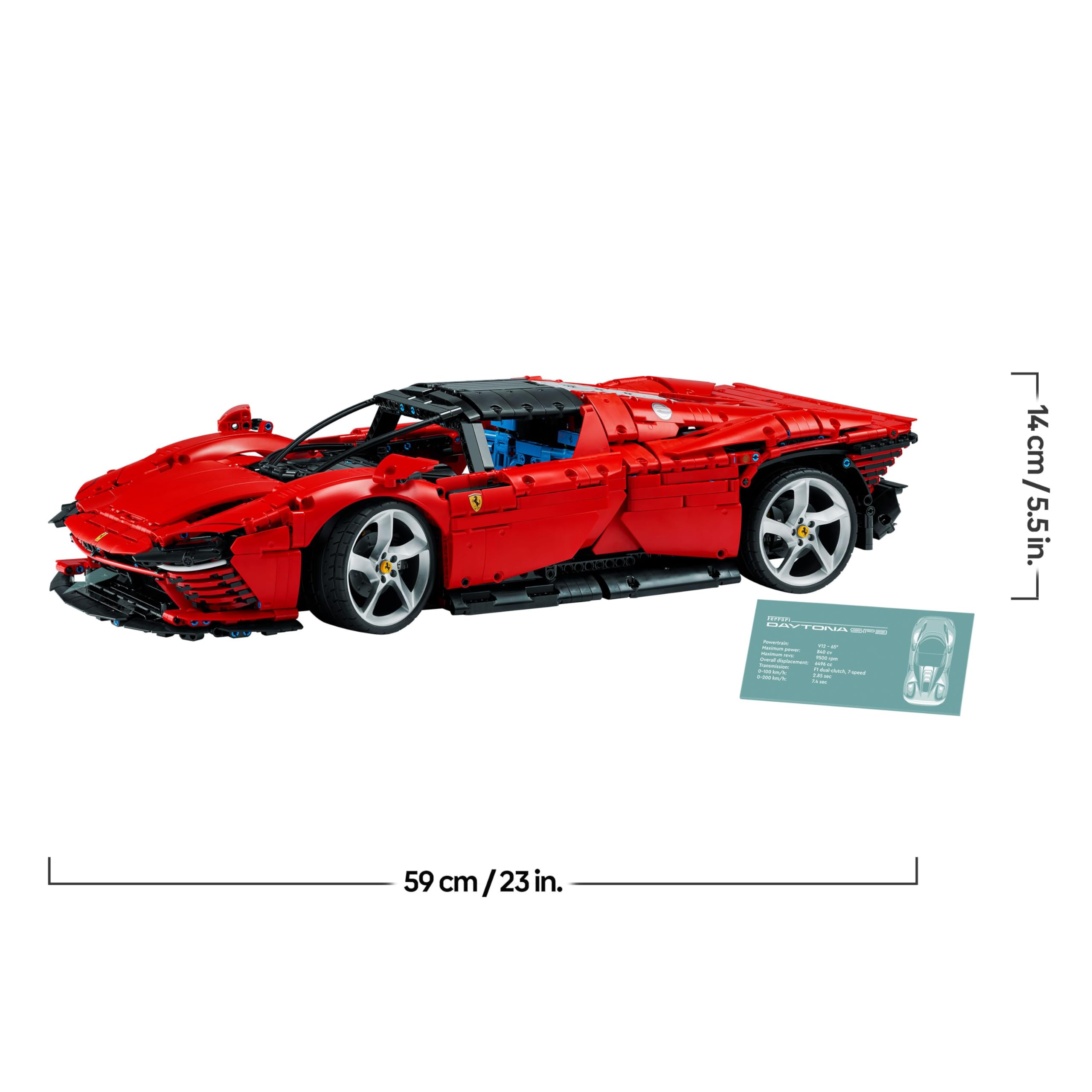 LEGO 42143 Technic Ferrari Daytona SP3 Modellauto-Bausatz im Maßstab 1:8, roter Super-Sportwagen, erweitertes Auto-Modell Sammlerstück, Ultimate Car Concept