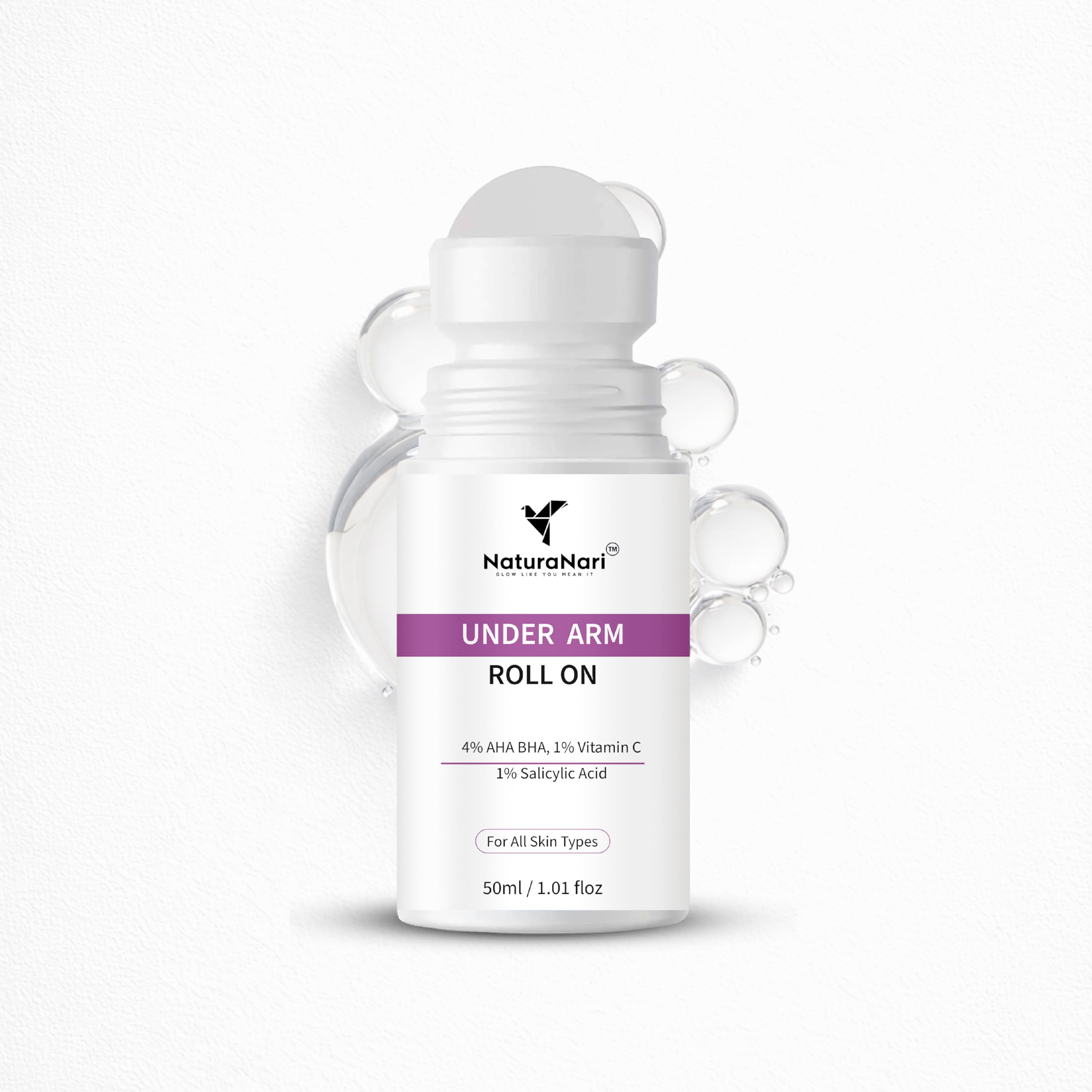 4% AHA BHA Underarm Roll On | Haluronic acid, Lactic acid, Glycolic acid & 1% Salicylic acid | Niacinamide & Vitamin E &C | Sweat & Odour Protection | Skin Brightening Deodorant | Rose & Shea butter | For Women and men| 50ml-image-25