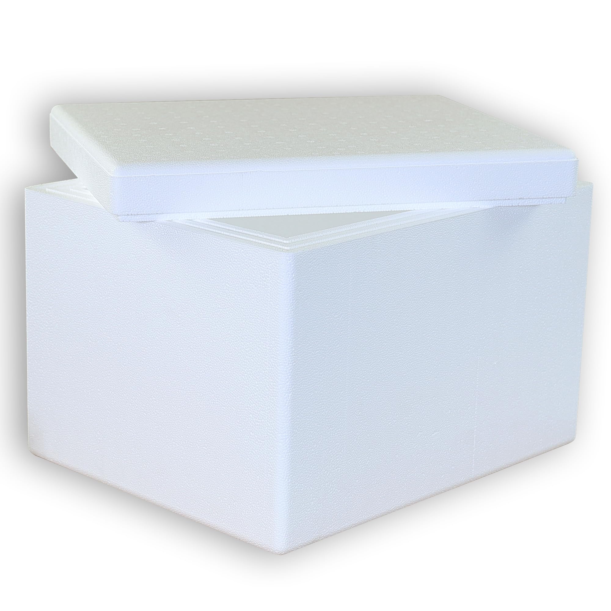 4 Thermoboxen Styropor 19,7 Liter mit Deckel - Kühlbox Styropor - Wiederverwendbarer Isolierbehälter/Transportbox | Große Styropor Kühlbox