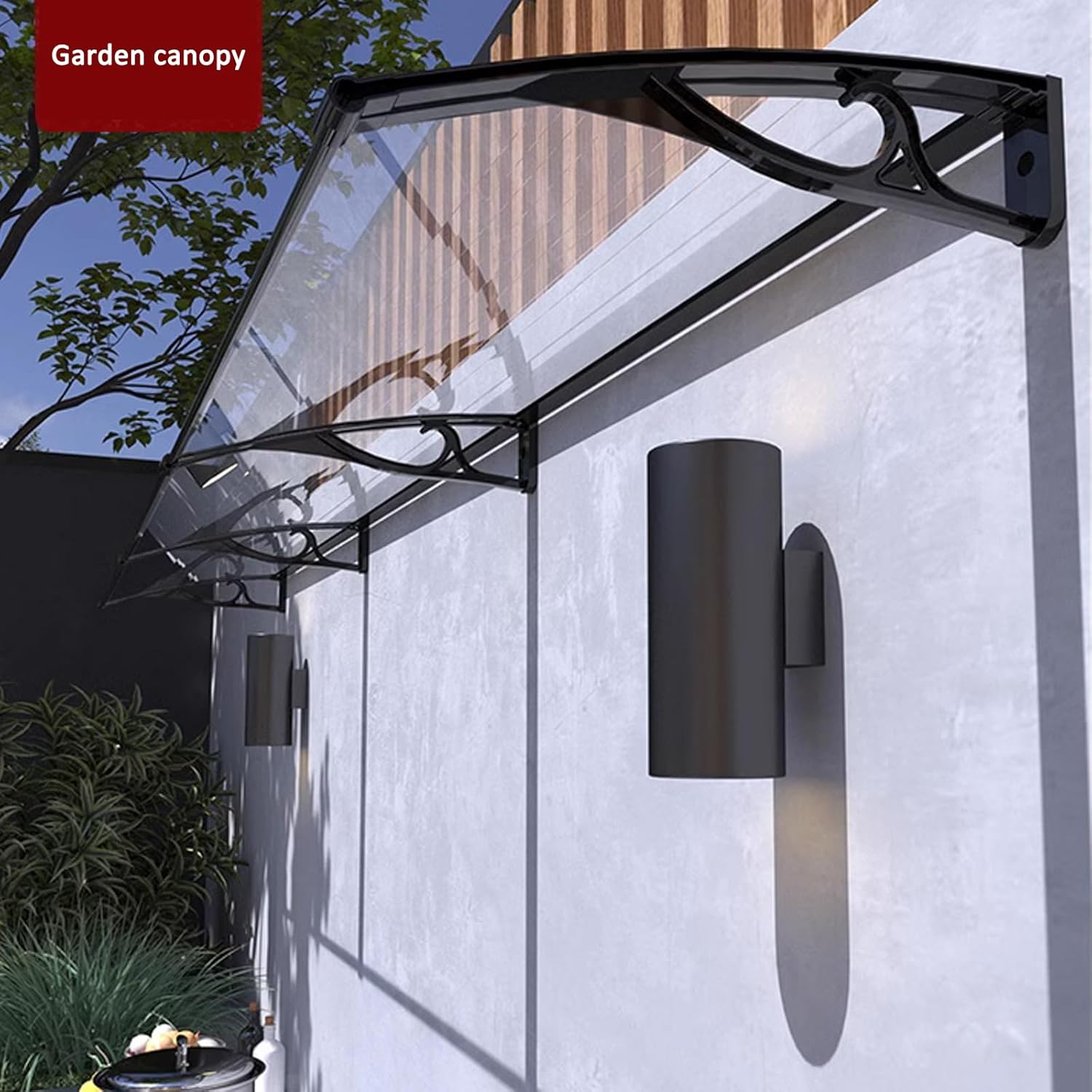 Transparent Outdoor Awning Canopy - UV & Rain Protection Shelter for Patios, Windows & Back Porches, Durable Polycarbonate Cover, 31"x75" Sun Shade & Snow Guard