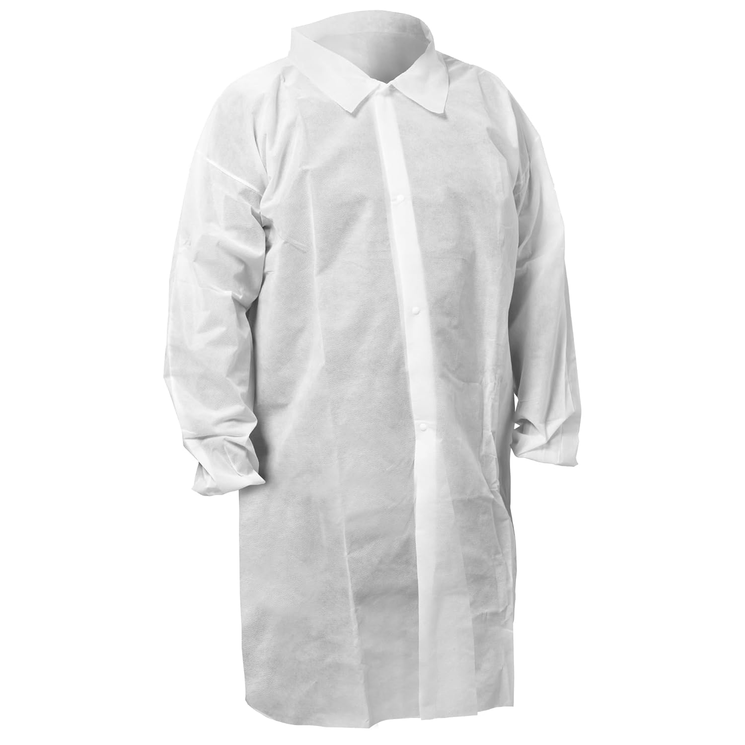 KleenGuard™ KGA10 Lightweight Labcoat for Non-Hazardous Particulate Protection (67316), 4-Snap Closure, Elastic Wrists, No Pockets, White, X-Large (Qty 50)