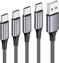 RAVIAD USB C Kabel [4Pack 0.5M 1M 2M 3M] 3.1A Ladekabel USB C Schnellladekabel Nylon USB C Ladekabel für iPhone 15 Pro Ma...
