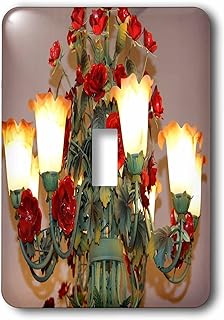 3dRose lsp_245093_1 Image of Pretty Chandelier with Red Flowers Toggle Switch, Mixed