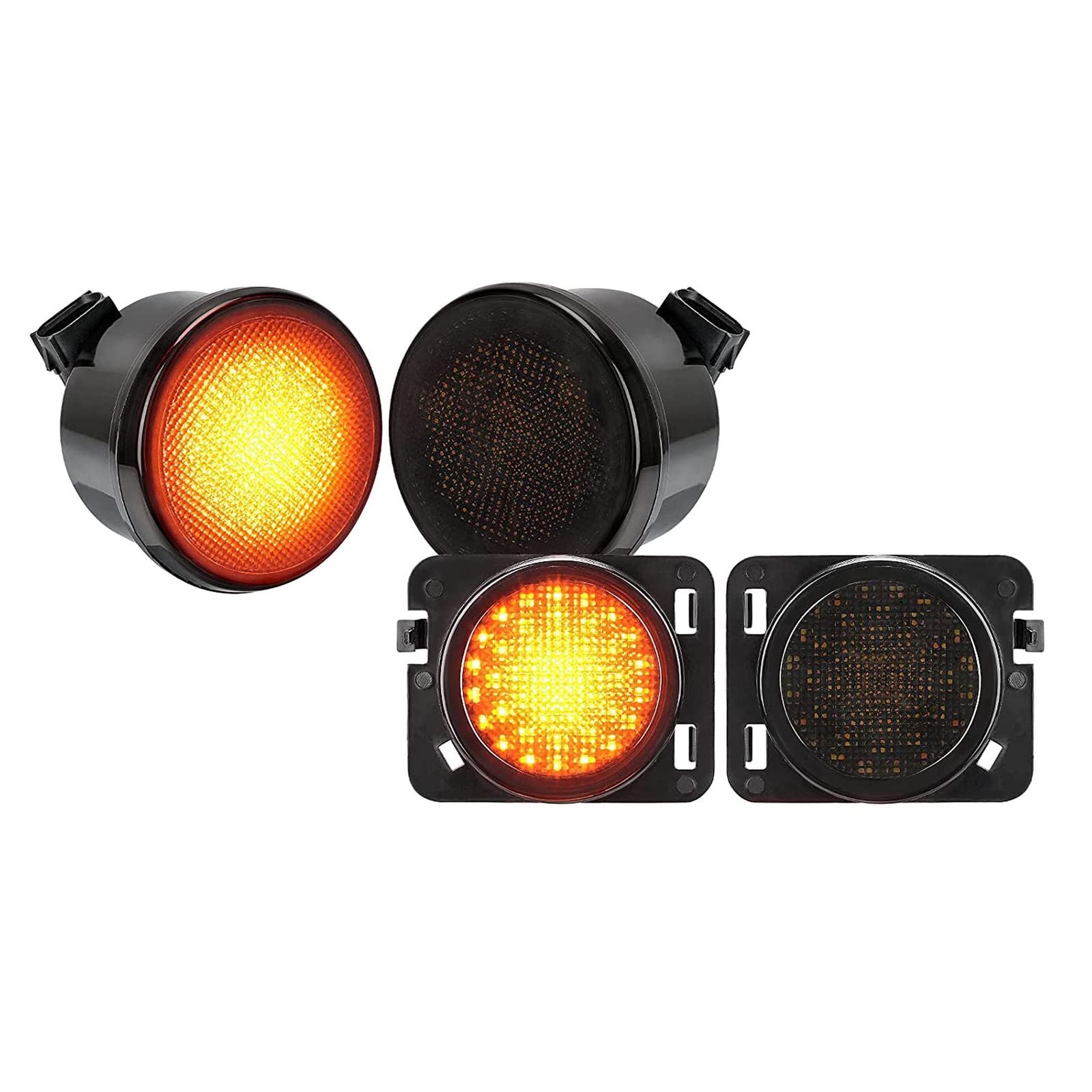 Luce Laterale Per Parafango Jeep Wrangler JK 2007-2015 – Indicatore Di Direzione A LED, Impermeabile E Facile Da Installare