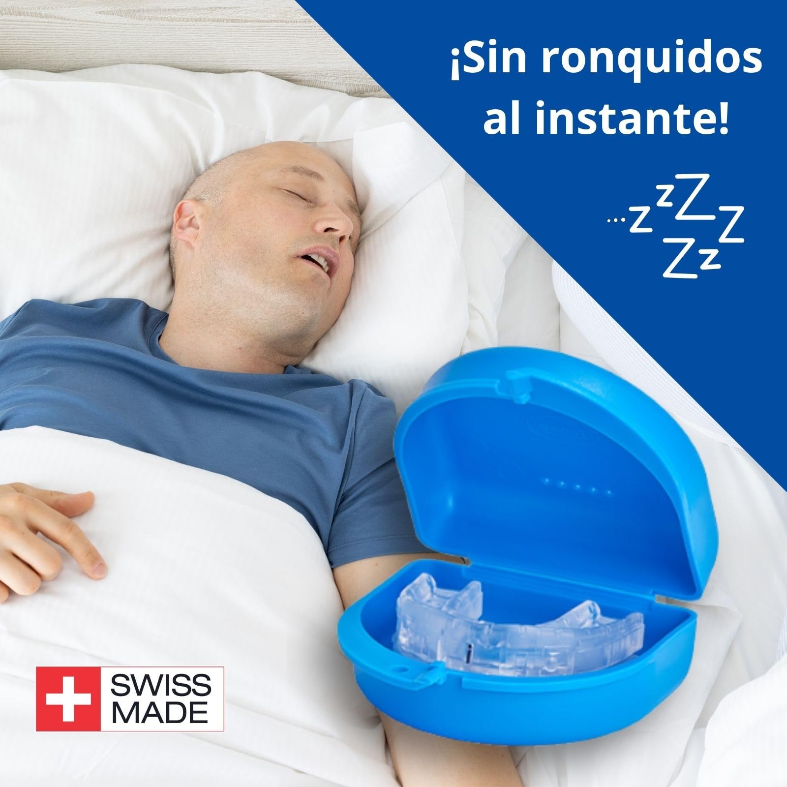 Somnofit Férula para ronquidos ayuda inmediata contra los ronquidos y la apnea del sueño - Calidad de Suiza - Adiós sofá: dormir juntos, empezar a trabajar con energía en la vida cotidiana