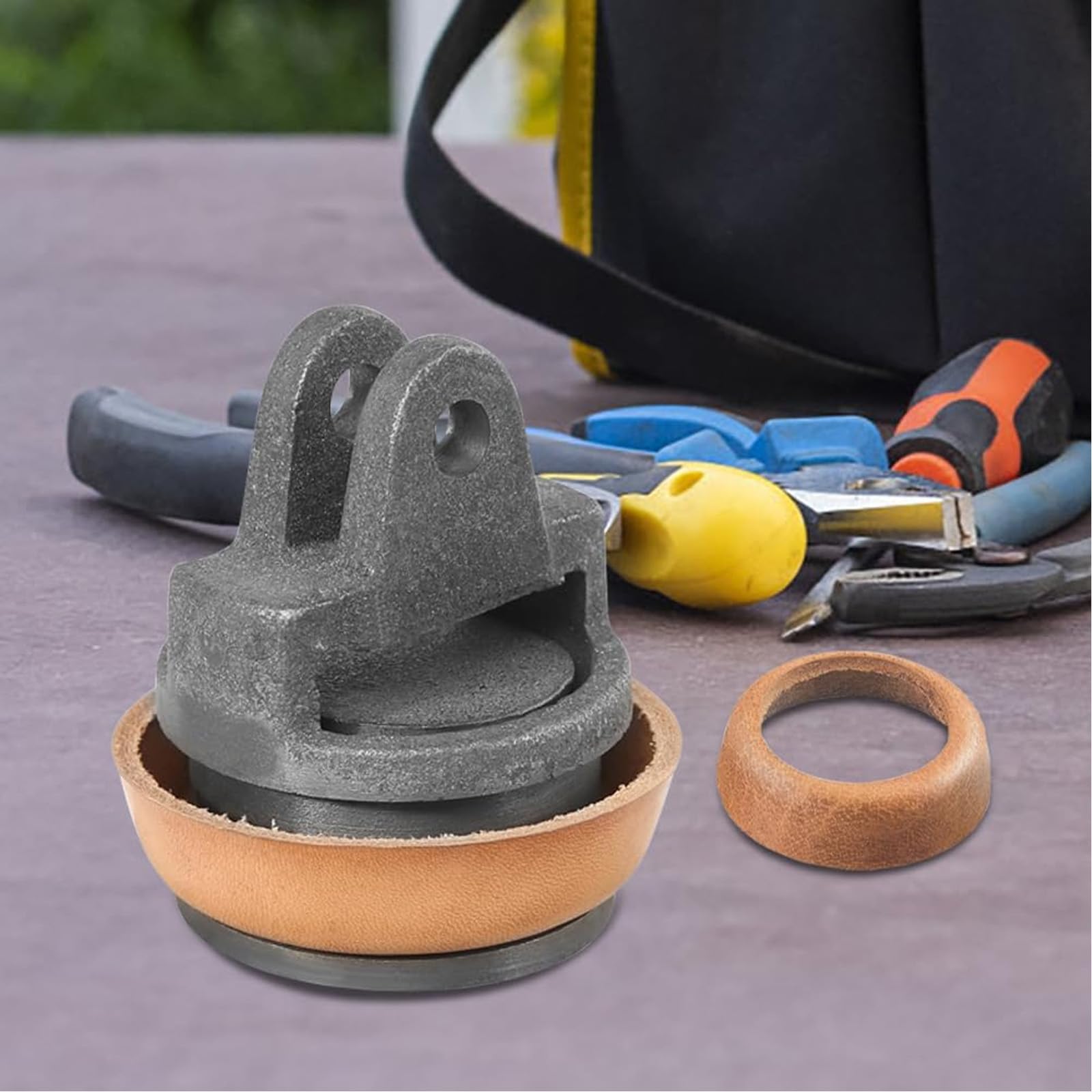 Set di ricambi a pistone per pompe a mano con guarnizione in pelle per pompe da giardino tipo 75, facile da installare, stantuffo efficiente con anelli di tenuta