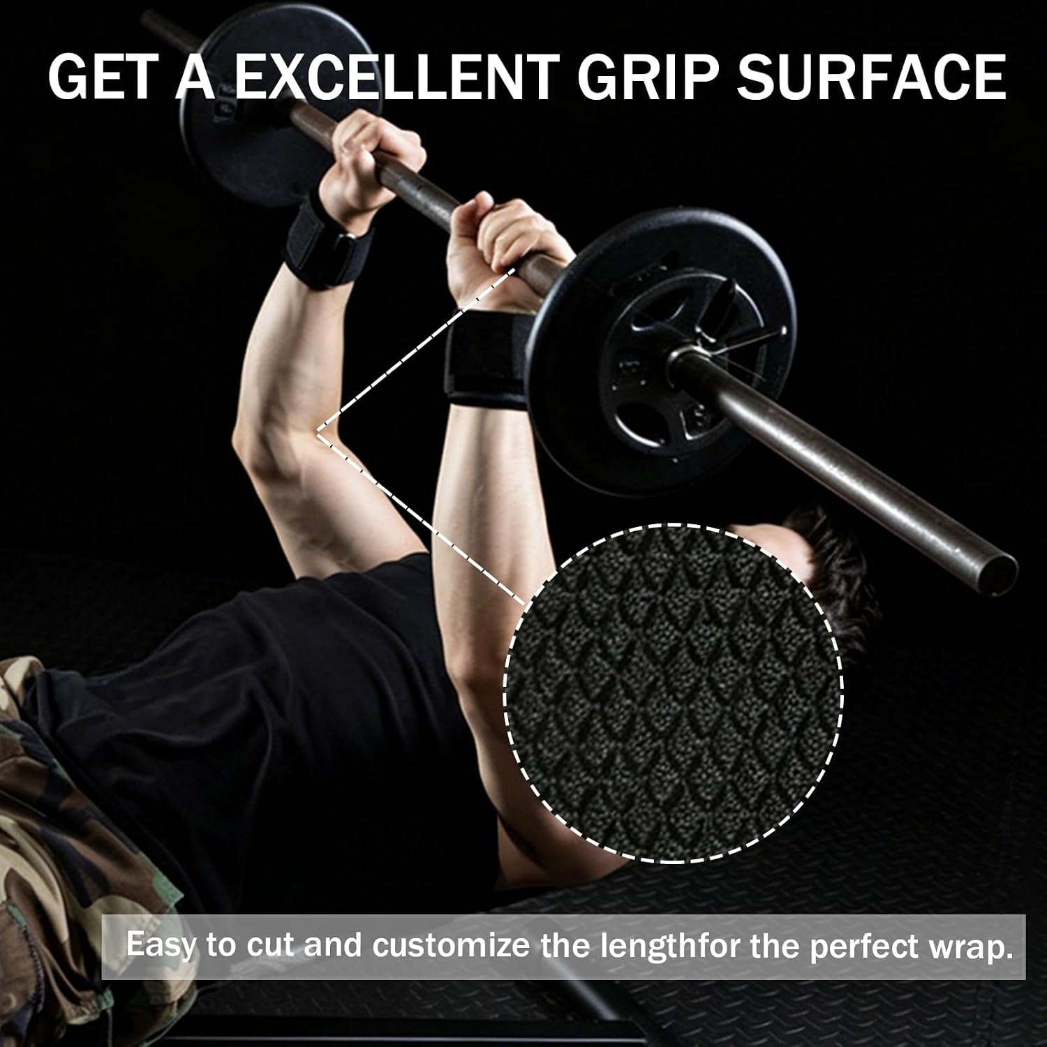 Rubber Grip Tape 2Inch x 20FT Black, Grip Tape for Handles with Grip and Comfort, Ultra-Thin Strong Adhesive Anti-Slip Waterproof Heat Resistant Wear-Resistant Cushion Pad for Handles Home Use