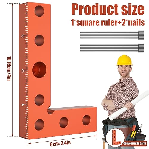Miniatura 4 de Mini cuadrado de posicionamiento pequeño, aleación de aluminio 90° marcado centro buscador carpintería, abrazadera de esquina de ángulo recto