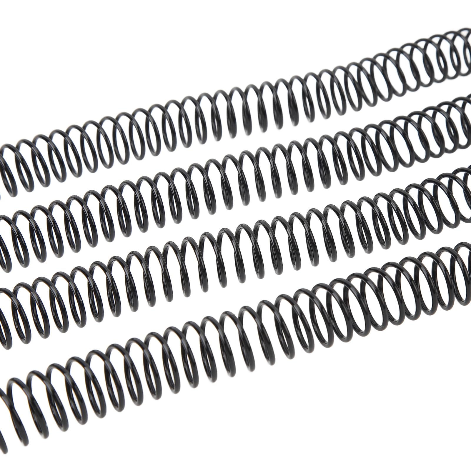 100 pezzi di spirali per rilegatura, diametro 16 mm, 48 denti, passo 4:1, spine in plastica PVC per fogli A4, capacità di 140 fogli, rotazione a 360 gradi per una posizione (Nera)