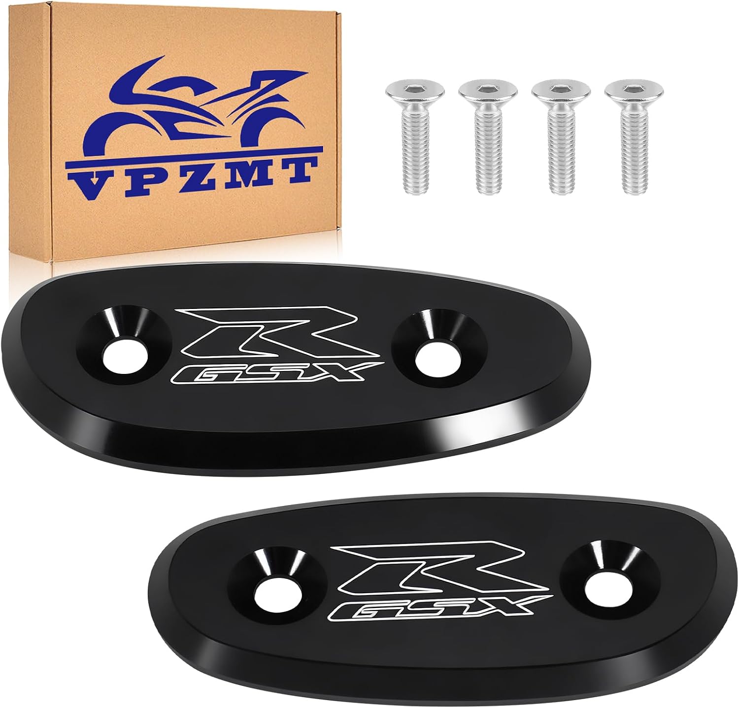 Mirror Block Off Base Plates for Suzuki GSXR 600 2001-2005, GSXR 750 2000-2005, GSX-R 1000 2001-2004 Models