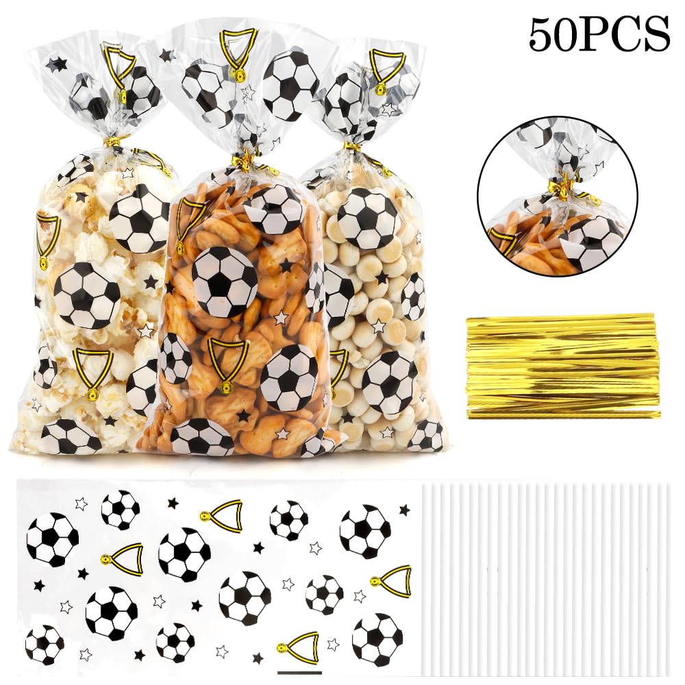 30 Fußball-Geschenktüten Mit Griff – Stabile Plastiktüten Für Snacks & Süßigkeiten Bei Team-Partys